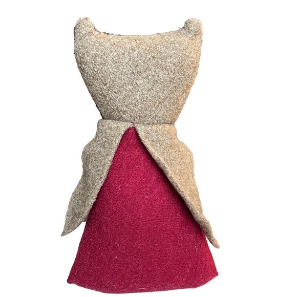 FEATHERED FRIENDS NWT Felted Wool Owl "Tiramisu" Handmade 10" tall Collectible - Picture 5 of 7